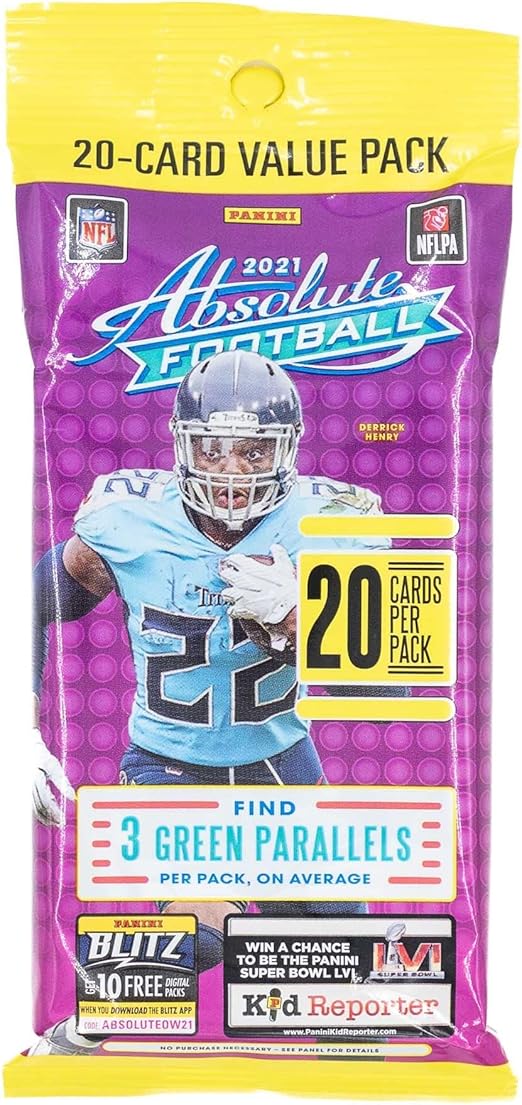 2021 Panini Absolute Football Trading Card 20-Card Value Pack