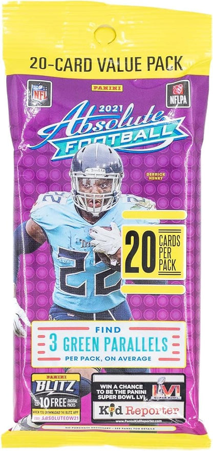 2021 Panini Absolute Football Trading Card 20-Card Value Pack