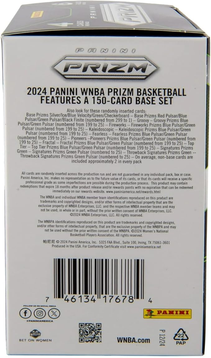 2024 WNBA Panini Prizm Trading Card Blaster Box - 6 Exclusive Ice Prizms