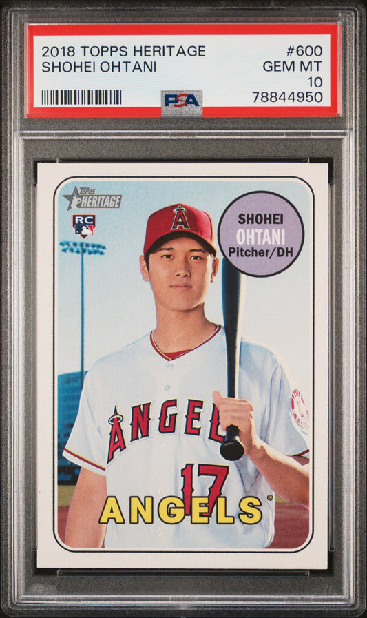 Shohei Ohtani LA Angels 2018 Topps Heritage Rookie Card #600 PSA 10 Gem Mint