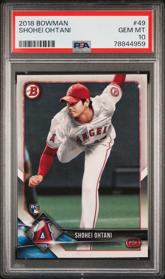 Shohei Ohtani Los Angeles Angels 2018 Bowman Rookie Card #49 PSA 10 Gem Mint