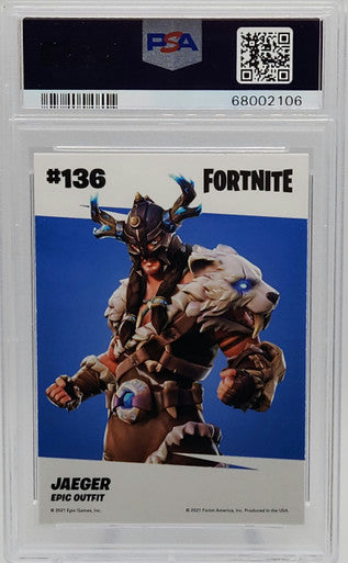 Jaeger Holofoil 2021 Panini Fortnite Epic Games Trading Card #136 PSA 10