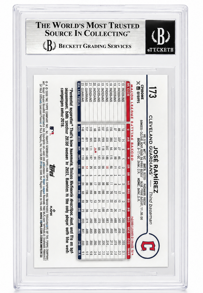 Jose Ramirez Guardians Signed 2024 Topps Chrome Logofractor Card Beckett BAS