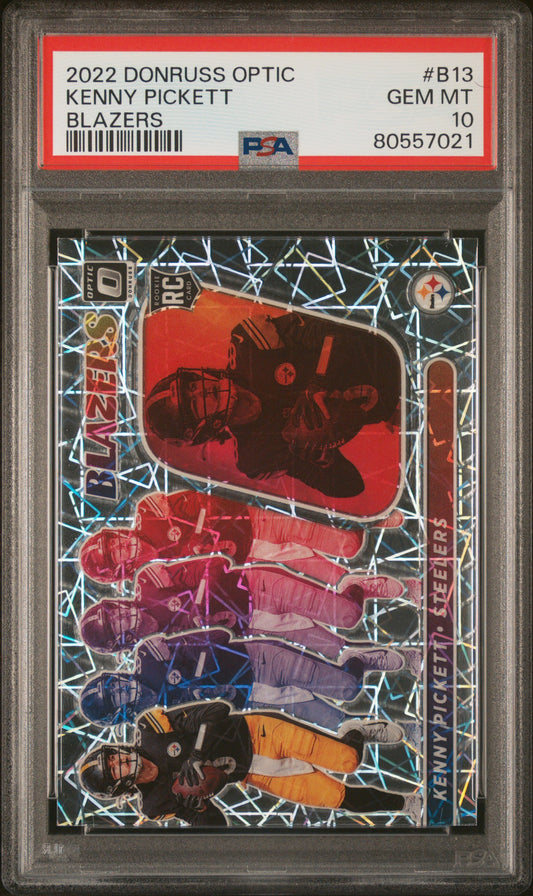 Kenny Pickett Steelers 2022 Donruss Optic Blazers Rookie Card #B-13 PSA 10