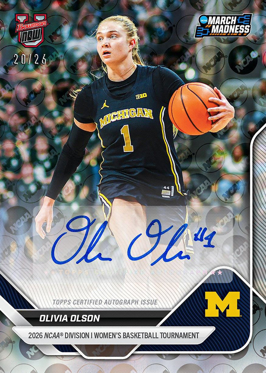 2025-26 Bowman U Now Basketball March Madness Hobby Box - 3 autographs/box