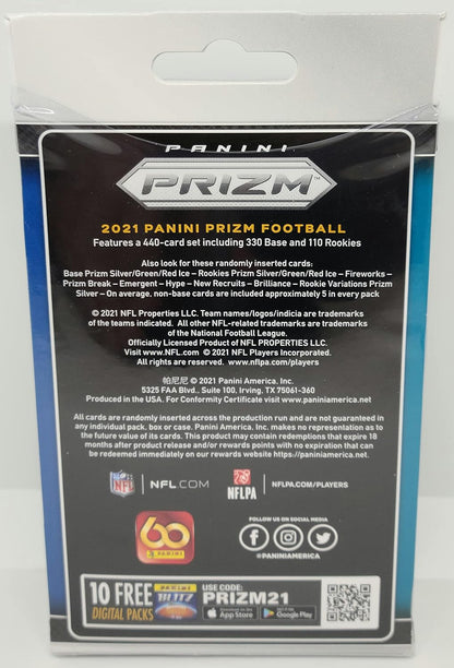 2021 Panini Prizm Football Trading Cards Hanger Box - Red Ice Prizm