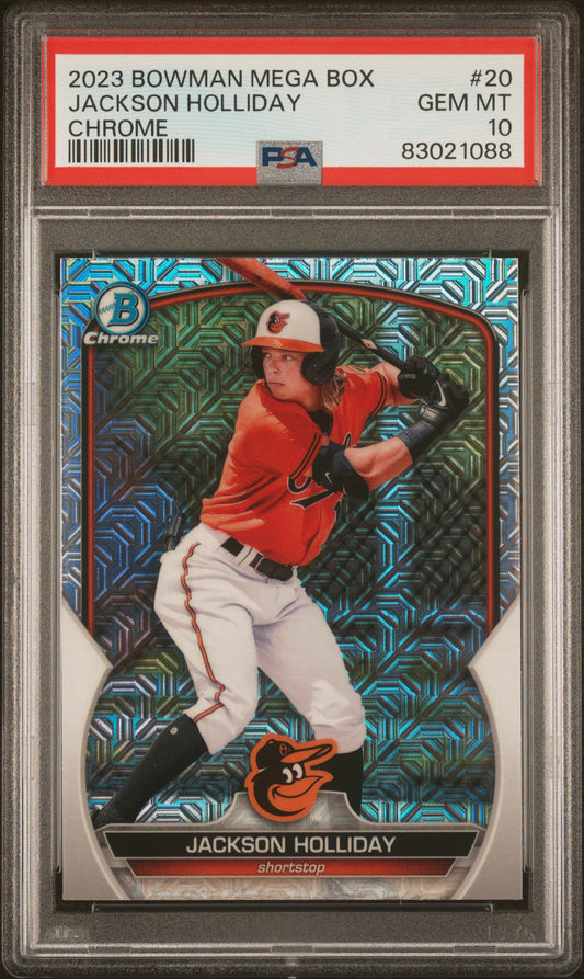 Jackson Holliday Orioles 2023 Bowman Chrome Mega Box Card #20 PSA 10 Gem Mint