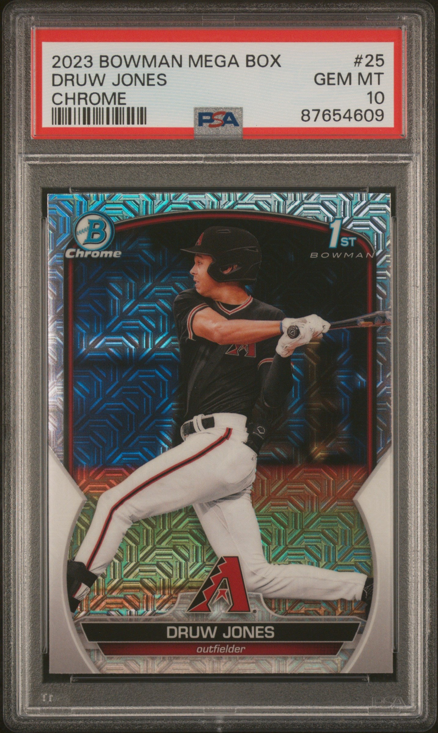 Druw Jones 2023 Bowman Chrome Mega Box Mojo Rookie Card #BCP-25 PSA 10 Gem Mint