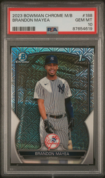 Brandon Mayea 2023 Bowman Chrome Mega Box Mojo Rookie Card #BCP-188 PSA 10
