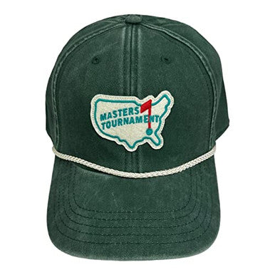 Masters Dark Green Brushed Cotton Retro Felt Map Patch Rope Hat