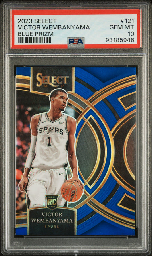 Victor Wembanyama Spurs 2023 Select Blue Prizm Rookie Card #121 PSA 10 Gem Mint