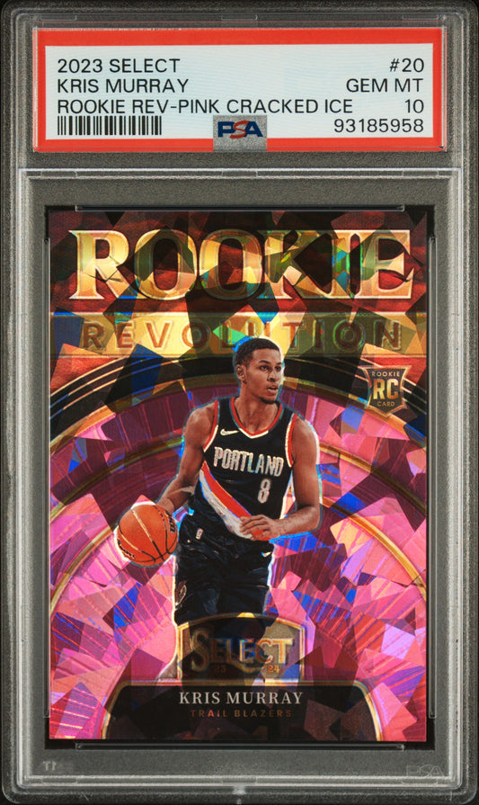 Kris Murray 2023 Select Rookie Revolution Pink Ice Rookie Card /99 PSA 10 Gem