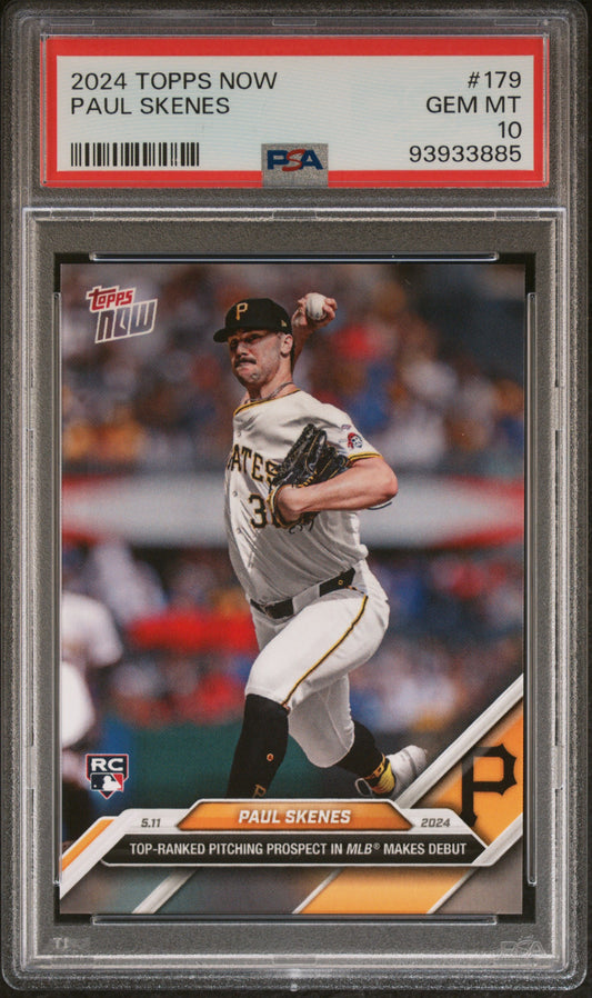 Paul Skenes Pirates 2024 Topps Now Major League Debut Rookie Card #179 PSA 10