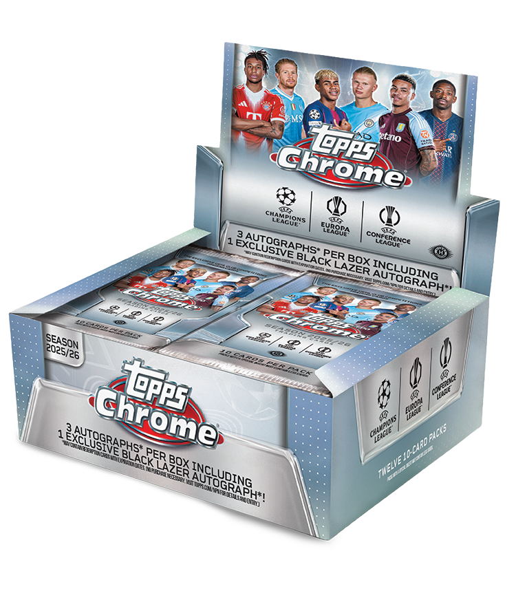 2025-26 Topps Chrome Soccer UEFA Club Competitions Trading Card Jumbo Hobby Box