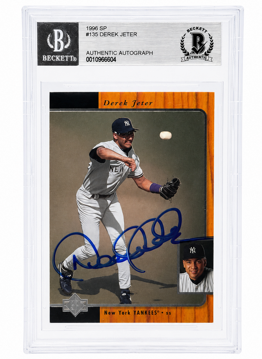 Derek Jeter Autographed New York Yankees 1996 UD SP Card Beckett BAS