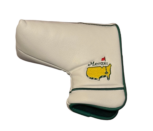 Official Masters Golf Embroidered White Leather Blade Putter Head Cover