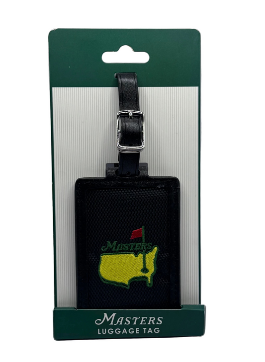Official Masters Tournament Embroidered Logo Black Leather Luggage Travel Tag