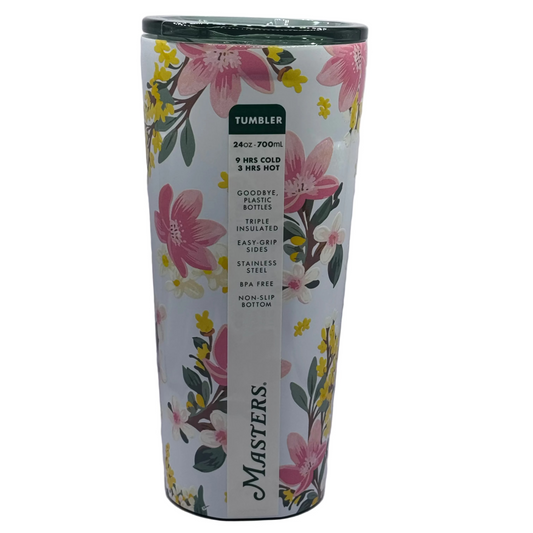 Masters Corkcicle 24oz Floral Azalea Design Stainless Steel Tumbler & Lid