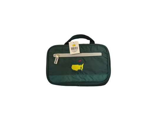 Masters Golf Embroidered Logo Green Nylon Travel Toiletry Dopp Kit Bag Tote