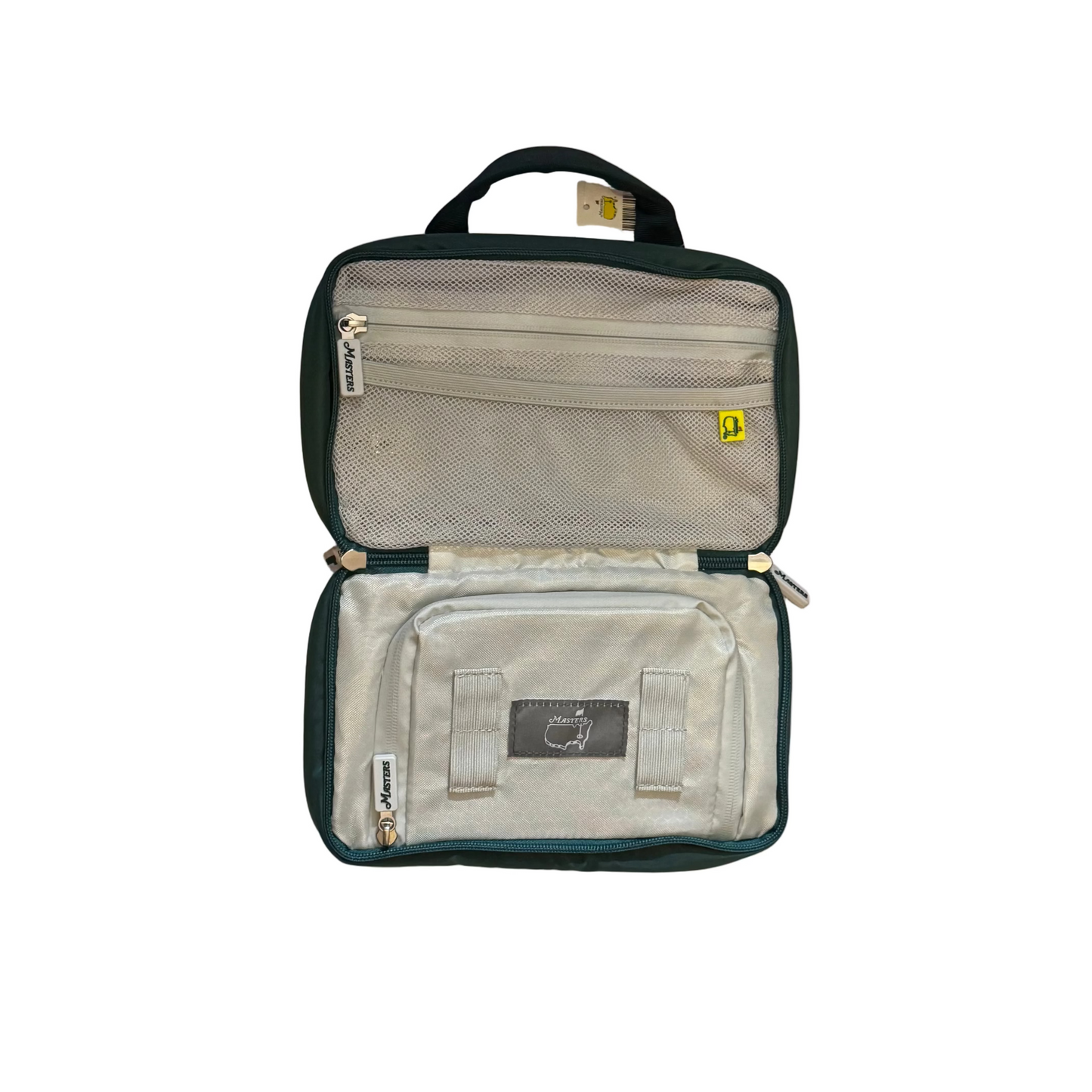 Masters Golf Embroidered Logo Green Nylon Travel Toiletry Dopp Kit Bag Tote