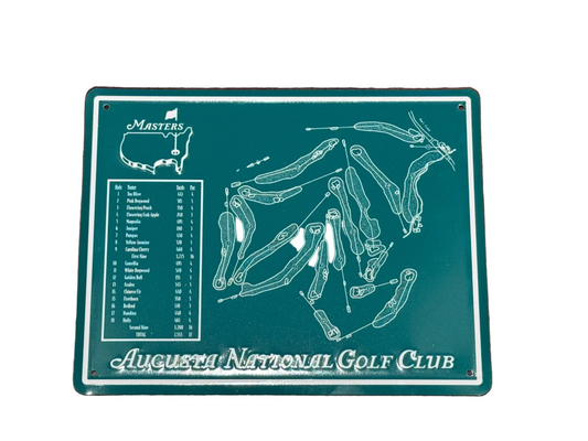 Masters Tournament Augusta National Golf Club Course Layout Map 11x14 Metal Sign