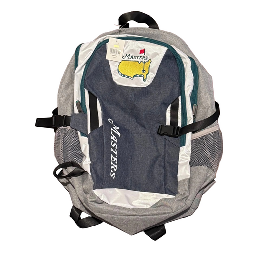 Masters Golf Tournament Embroidered Logo Navy & Gray Backpack Bookbag