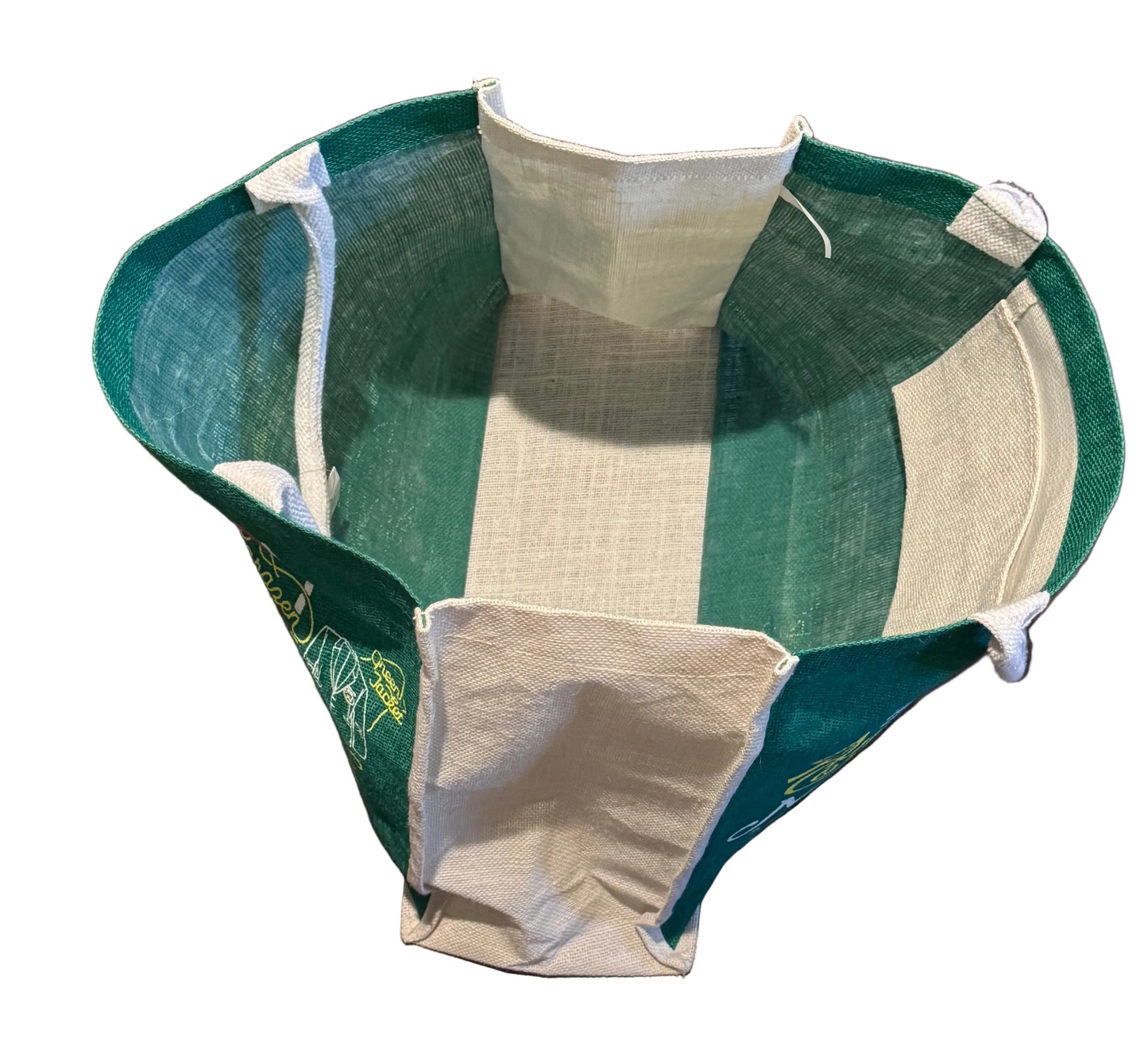Masters Golf Tournament Amen Corner Green Large Jute Tote Burlap Beach Bag