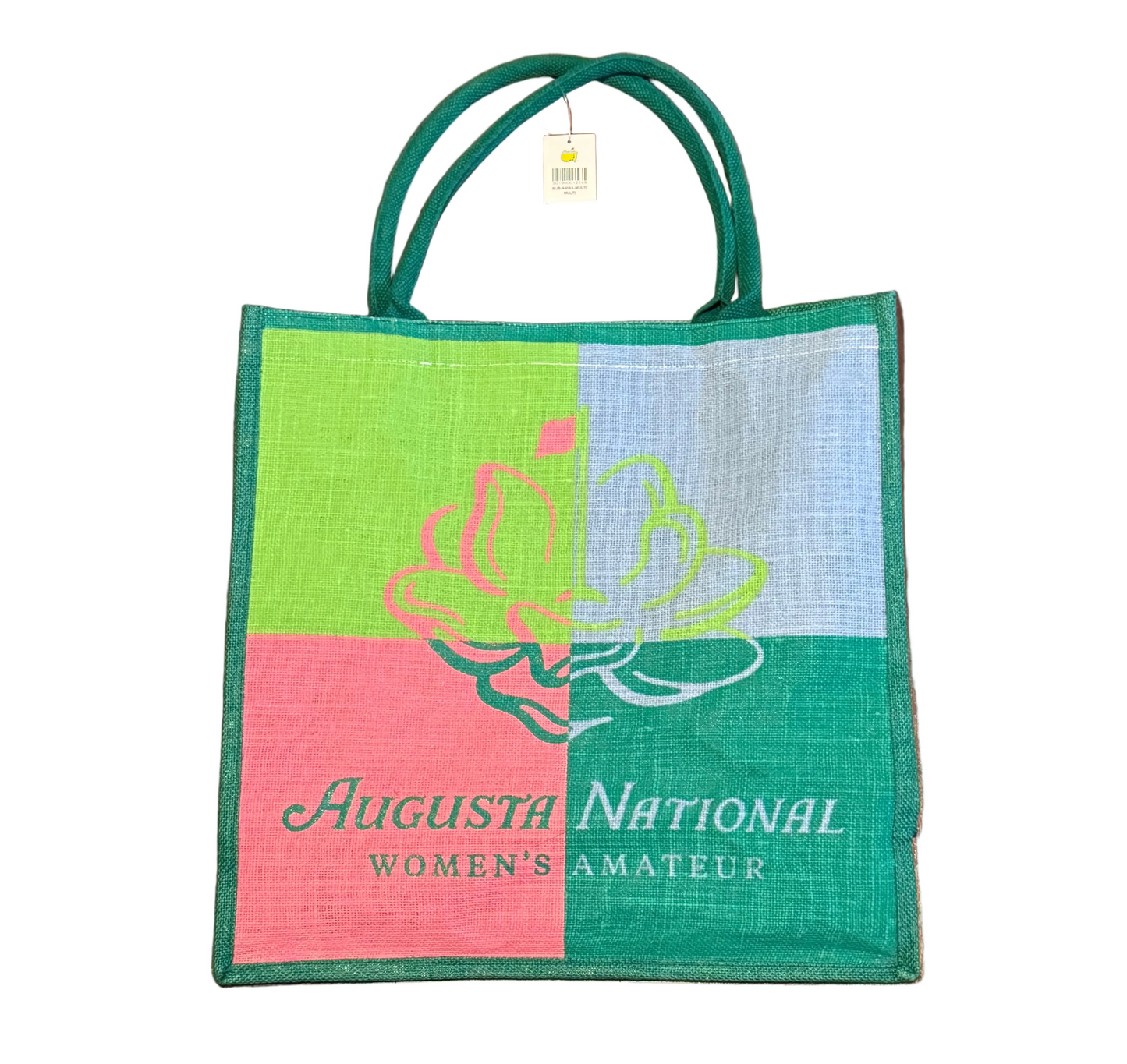Masters Augusta National Women's Amateur ANWA Large Jute Tote Burlap Beach Bag