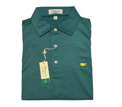 Masters Peter Millar Performance Green Golf Polo Shirt - Size Medium