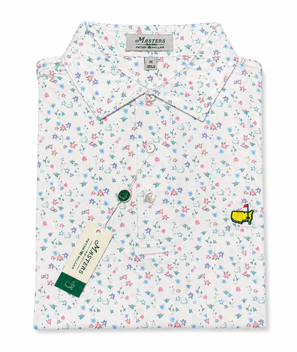 Masters Peter Millar Caddie Floral Performance Golf Polo Shirt - Size Medium