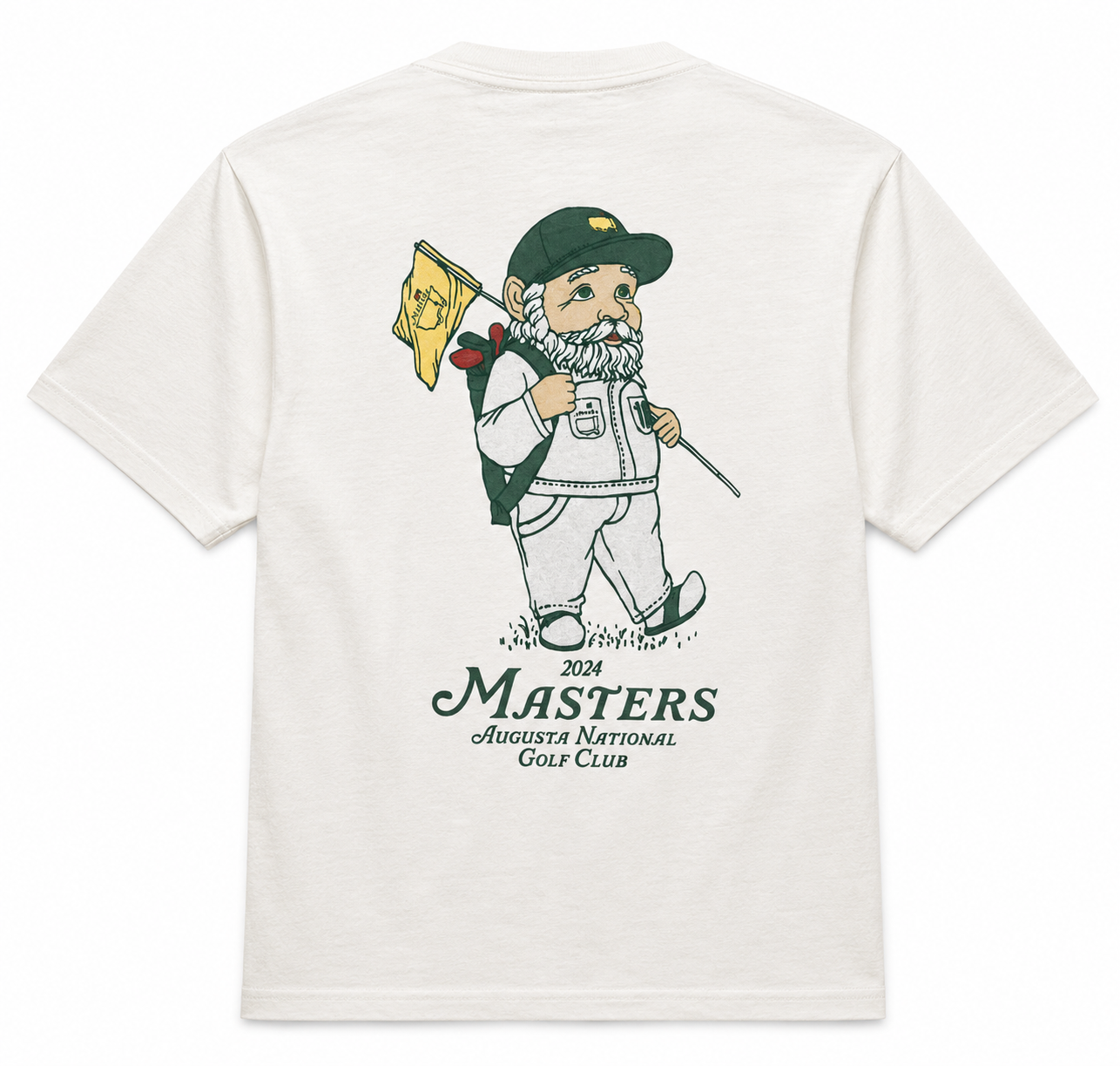 Authentic Masters White Gnome Caddie Large Tee Shirt Augusta National Golf Club