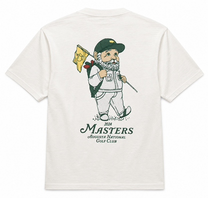 Authentic Masters White Gnome Caddie Large Tee Shirt Augusta National Golf Club