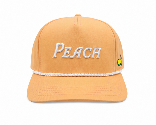 2026 Masters Peach Embroidered Adjustable Snapback Rope Hat - New W/Tags