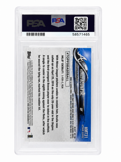 Ronald Acuna Jr. Braves 2018 Topps Chrome Update Rookie Debut Card #HMT31 PSA 9