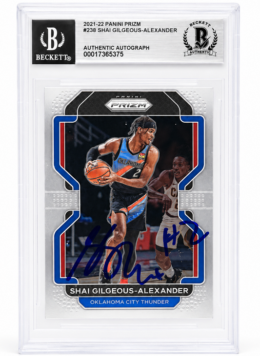 Shai Gilgeous-Alexander 2021-22 Panini Prizm Signed Card Beckett Authentic
