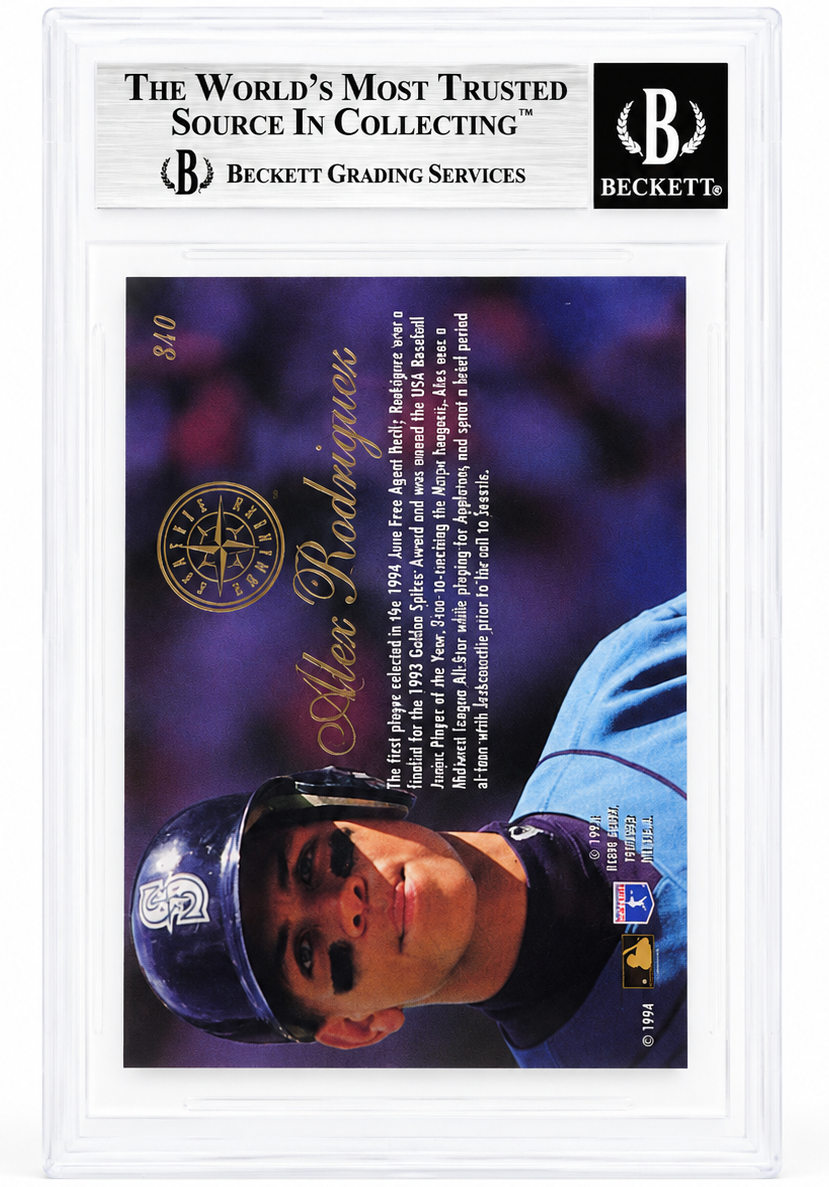 Alex Rodriguez Autographed Signed Mariners 1994 Flair Rookie Card Beckett BAS