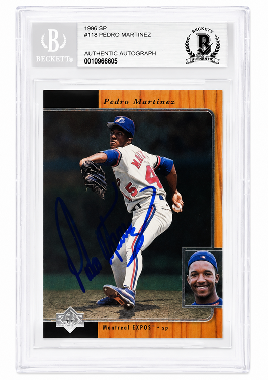 Pedro Martinez Autographed Montreal Expos 1996 UD SP Card Beckett Authentic BAS