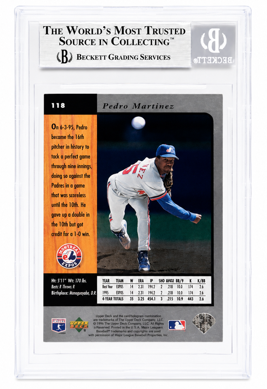 Pedro Martinez Autographed Montreal Expos 1996 UD SP Card Beckett Authentic BAS