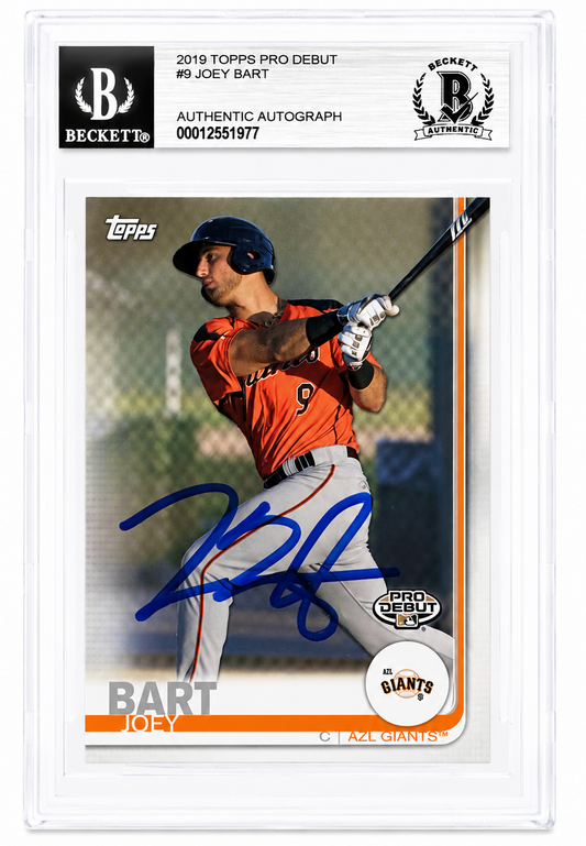 Joey Bart Autographed Giants 2019 Topps Pro Debut Card Beckett Authentic BAS