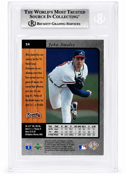 John Smoltz Signed Atlanta Braves 1996 UD SP Card Beckett Authentic BAS