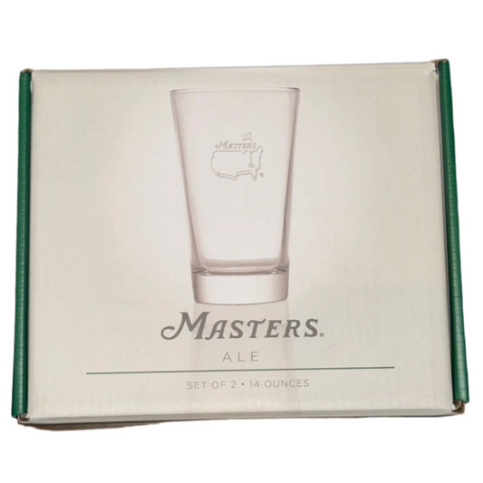 Masters Tournament Logo Etched 14 Ounce Ale Glasses - Set of 2