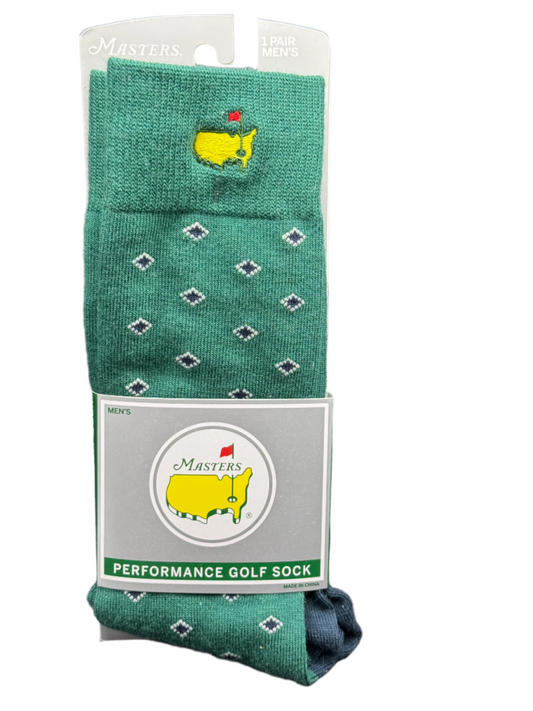 Masters FootJoy Men's Performance Green Golf Dress Socks Diamond Pattern