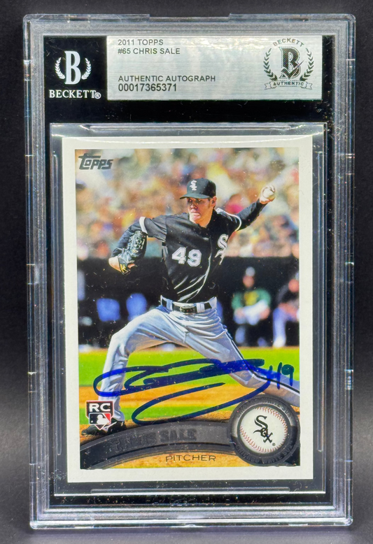 Chris Sale Chicago White Sox Signed 2011 Topps Rookie Card Beckett Authentic