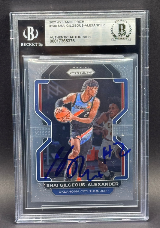 Shai Gilgeous-Alexander 2021-22 Panini Prizm Signed Card Beckett Authentic