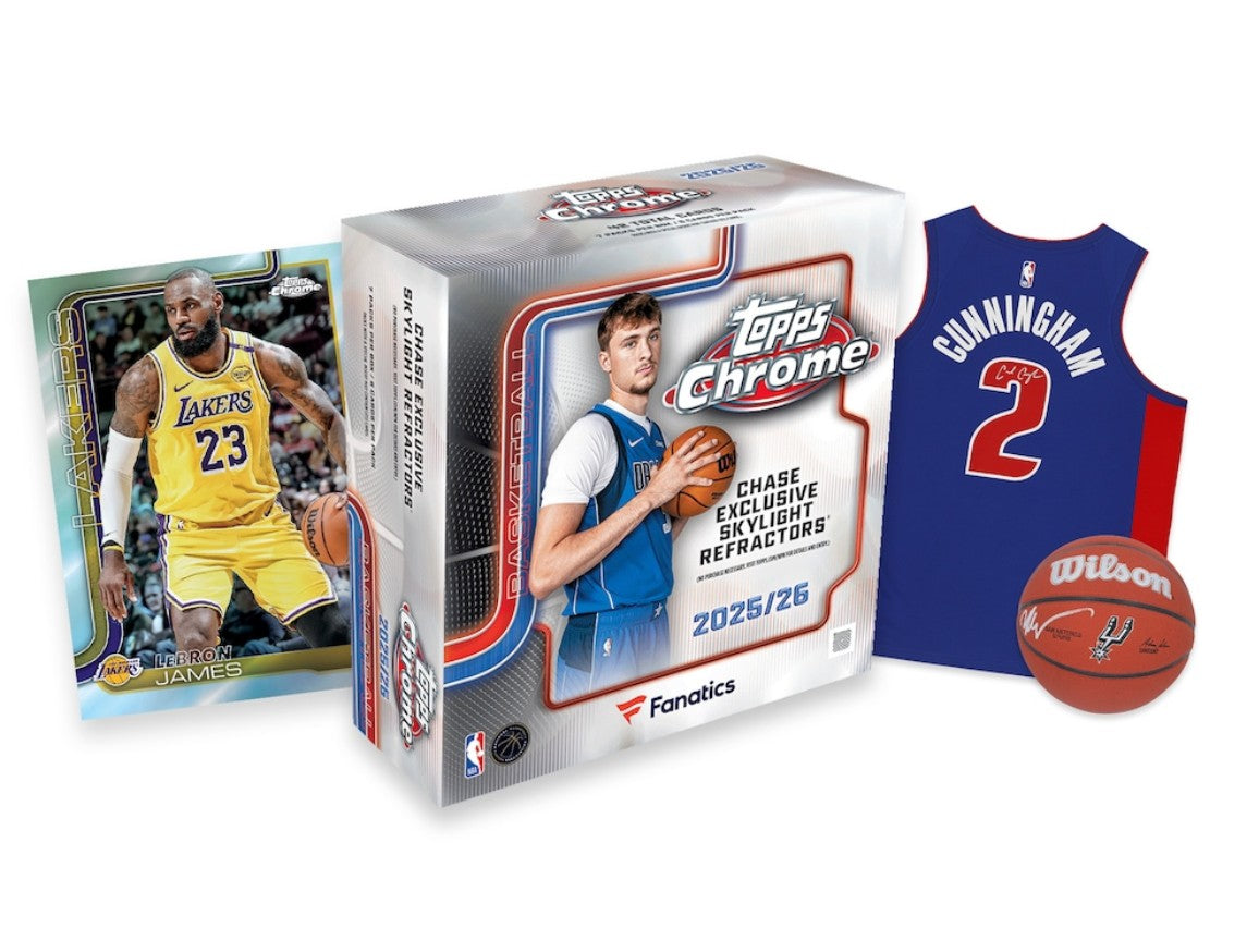 2025-26 Topps Chrome Basketball Trading Cards Fanatics Mega Box - Skylight