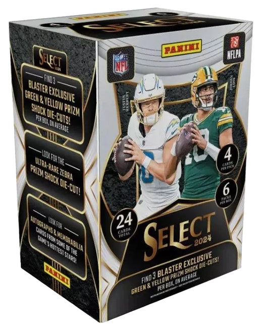 2024 Panini Select Football Trading Card Blaster Box - Green & Yellow Shock