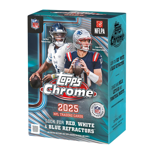 2025 Topps Chrome Football Trading Cards Factory Sealed Value Blaster Box