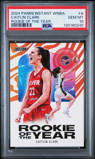 Caitlin Clark 2024 Panini Instant Indiana Fever Rookie of the Year Card PSA 10