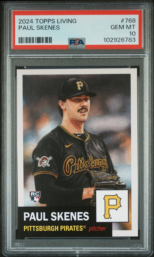 Paul Skenes Pirates 2024 Topps Living Set Rookie Card #768 PSA 10 Gem Mint