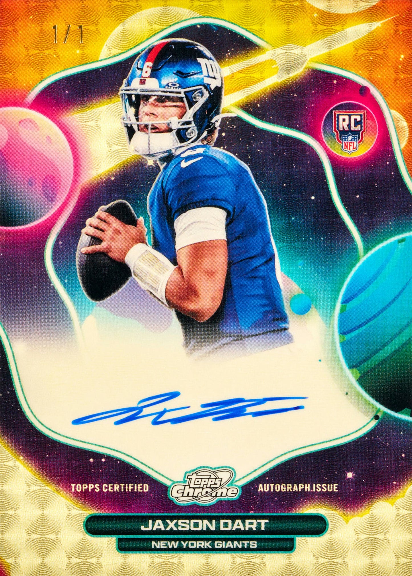 2025 Topps Chrome Cosmic Football Trading Cards Factory Sealed Hobby Box